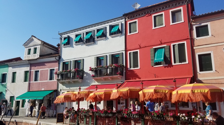 Red restaurant in Burano, Italy